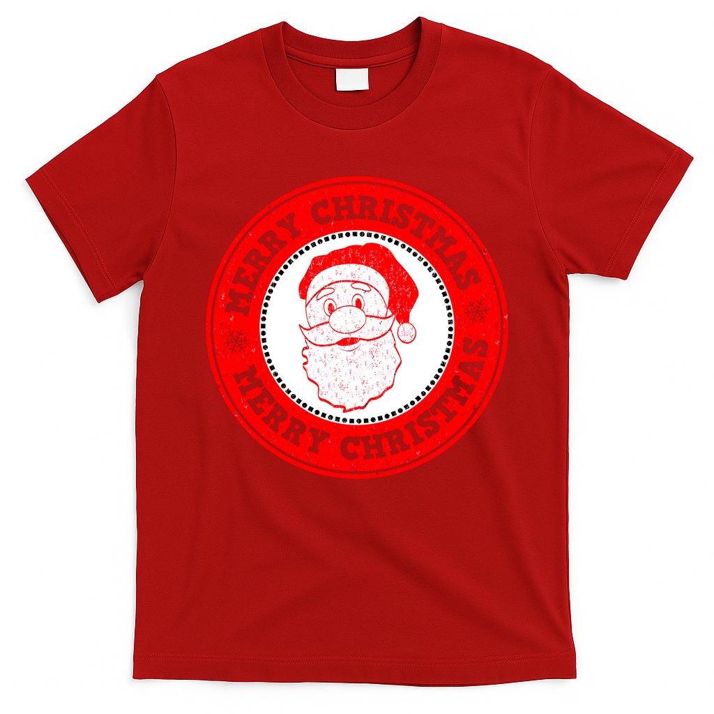 Merry Christmas Santa Claus Distressed Stamp of Approval T-Shirt