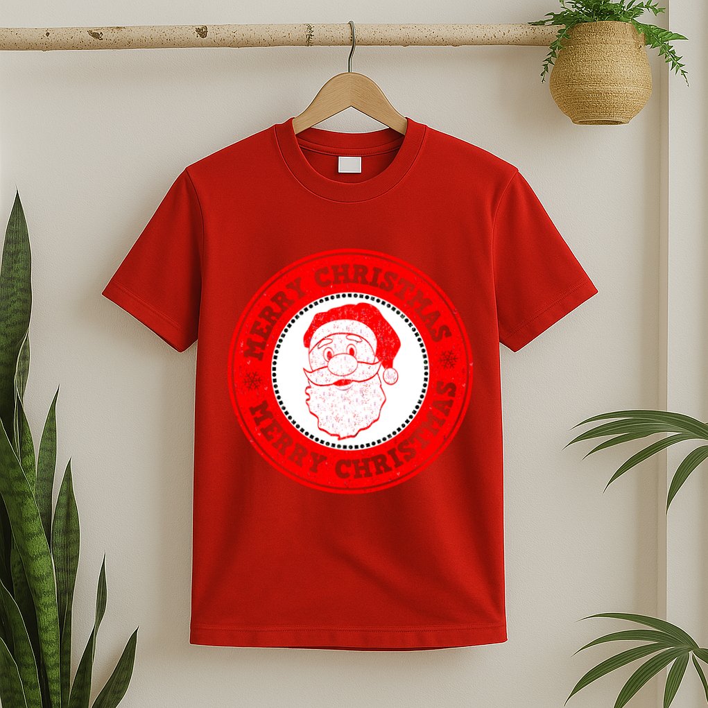 Merry Christmas Santa Claus Distressed Stamp of Approval T-Shirt