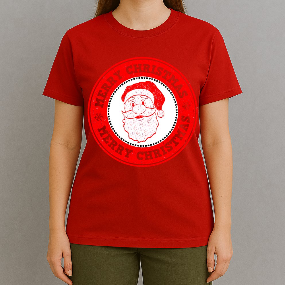 Merry Christmas Santa Claus Distressed Stamp of Approval T-Shirt