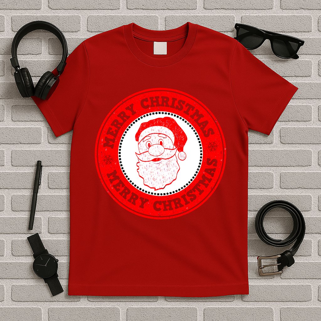 Merry Christmas Santa Claus Distressed Stamp of Approval T-Shirt