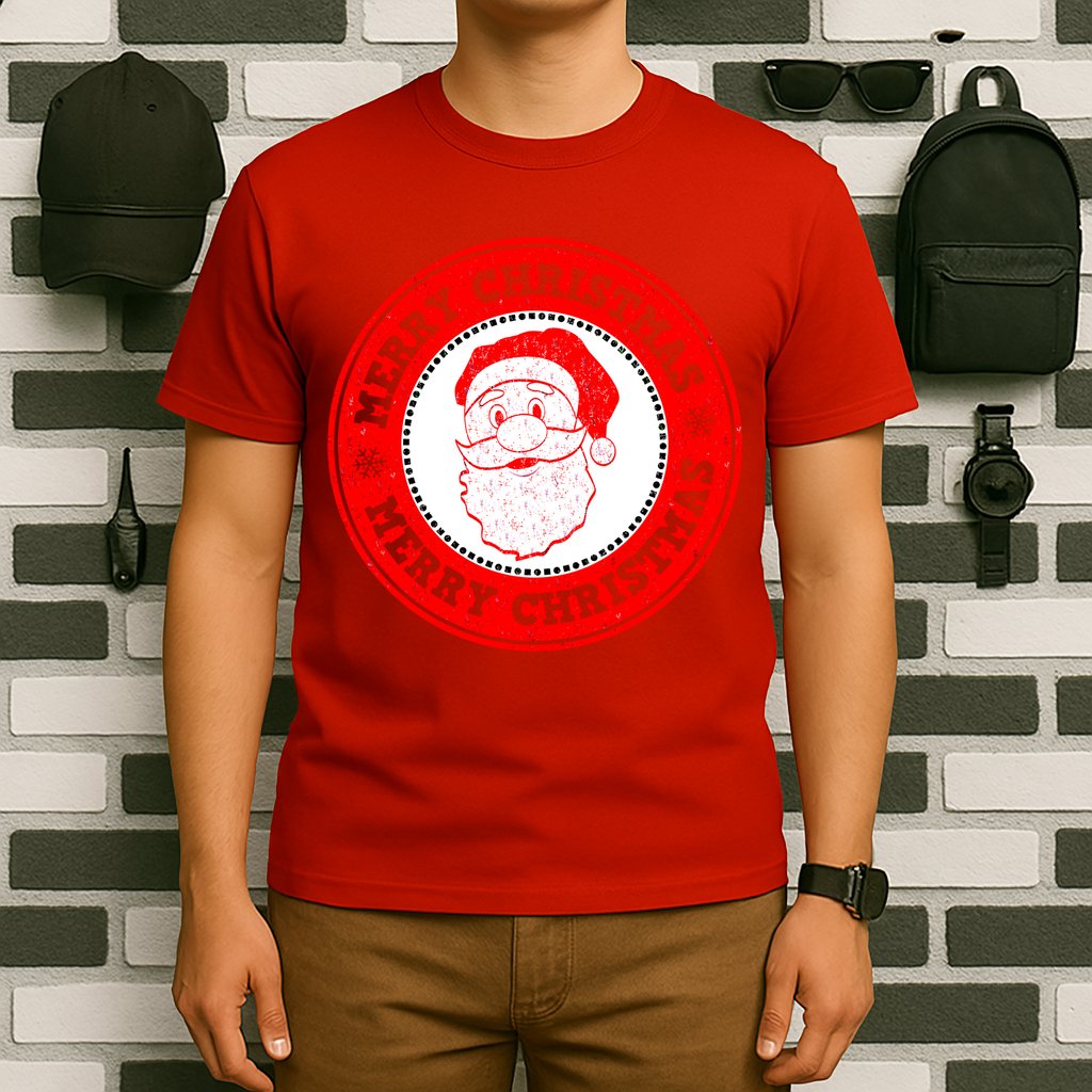 Merry Christmas Santa Claus Distressed Stamp of Approval T-Shirt