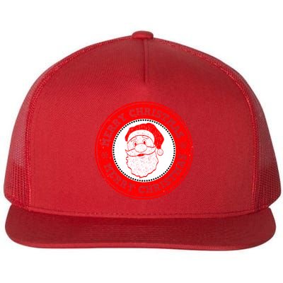 Merry Christmas Santa Claus Distressed Stamp of Approval Flatbill Hat