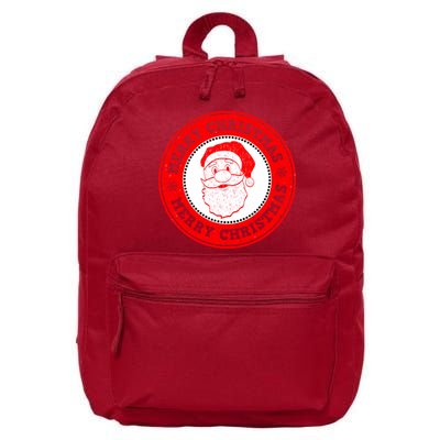 Merry Christmas Santa Claus Distressed Stamp of Approval 16 in Basic Backpack