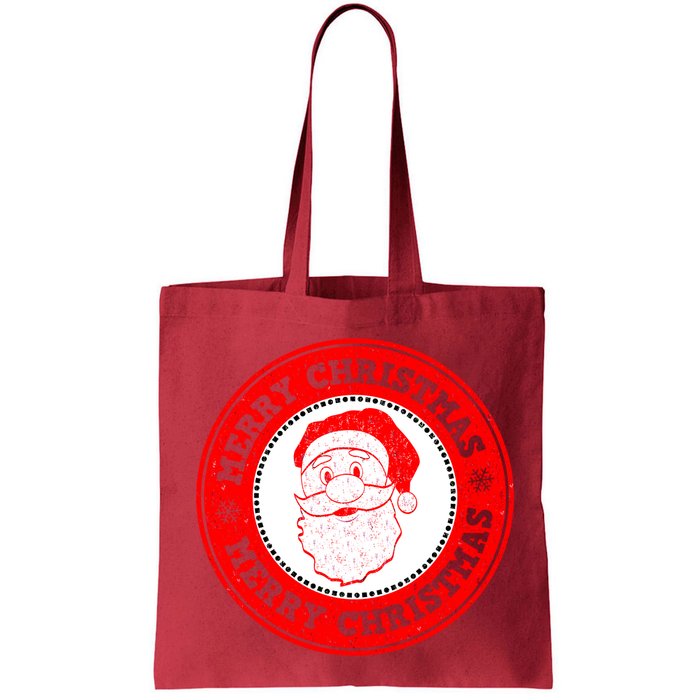 Merry Christmas Santa Claus Distressed Stamp of Approval Bag
