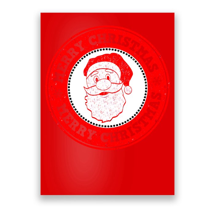 Merry Christmas Santa Claus Distressed Stamp of Approval Poster