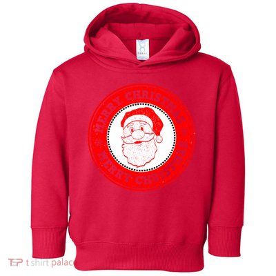 Merry Christmas Santa Claus Distressed Stamp of Approval Toddler Hoodie