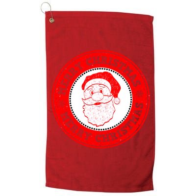 Merry Christmas Santa Claus Distressed Stamp of Approval Golf Towel