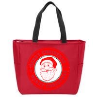 Merry Christmas Santa Claus Distressed Stamp of Approval Zip Tote Bag