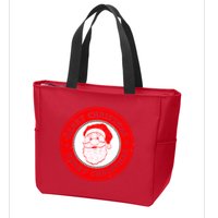 Merry Christmas Santa Claus Distressed Stamp of Approval Zip Tote Bag