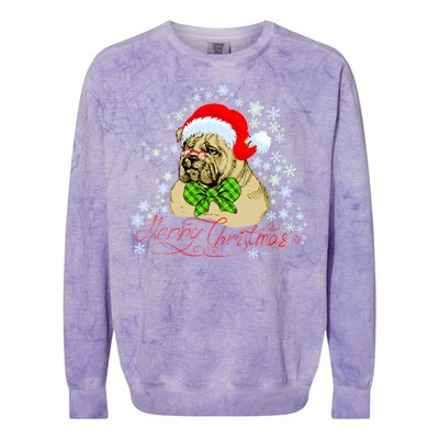 Merry Christmas Santa Pug Colorblast Crewneck Sweatshirt