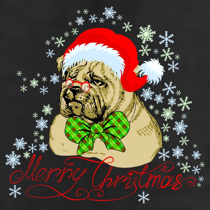 Merry Christmas Santa Pug 7 Panel Mesh Trucker Snapback Hat