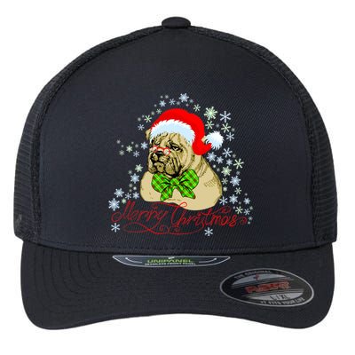 Merry Christmas Santa Pug Flexfit Unipanel Trucker Cap