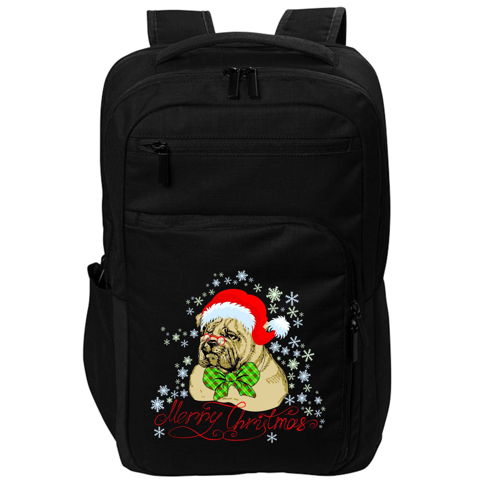 Merry Christmas Santa Pug Impact Tech Backpack