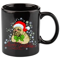 Merry Christmas Santa Pug 11oz C Handle Ceramic Mug