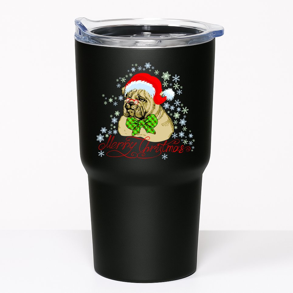 Merry Christmas Santa Pug Tumbler