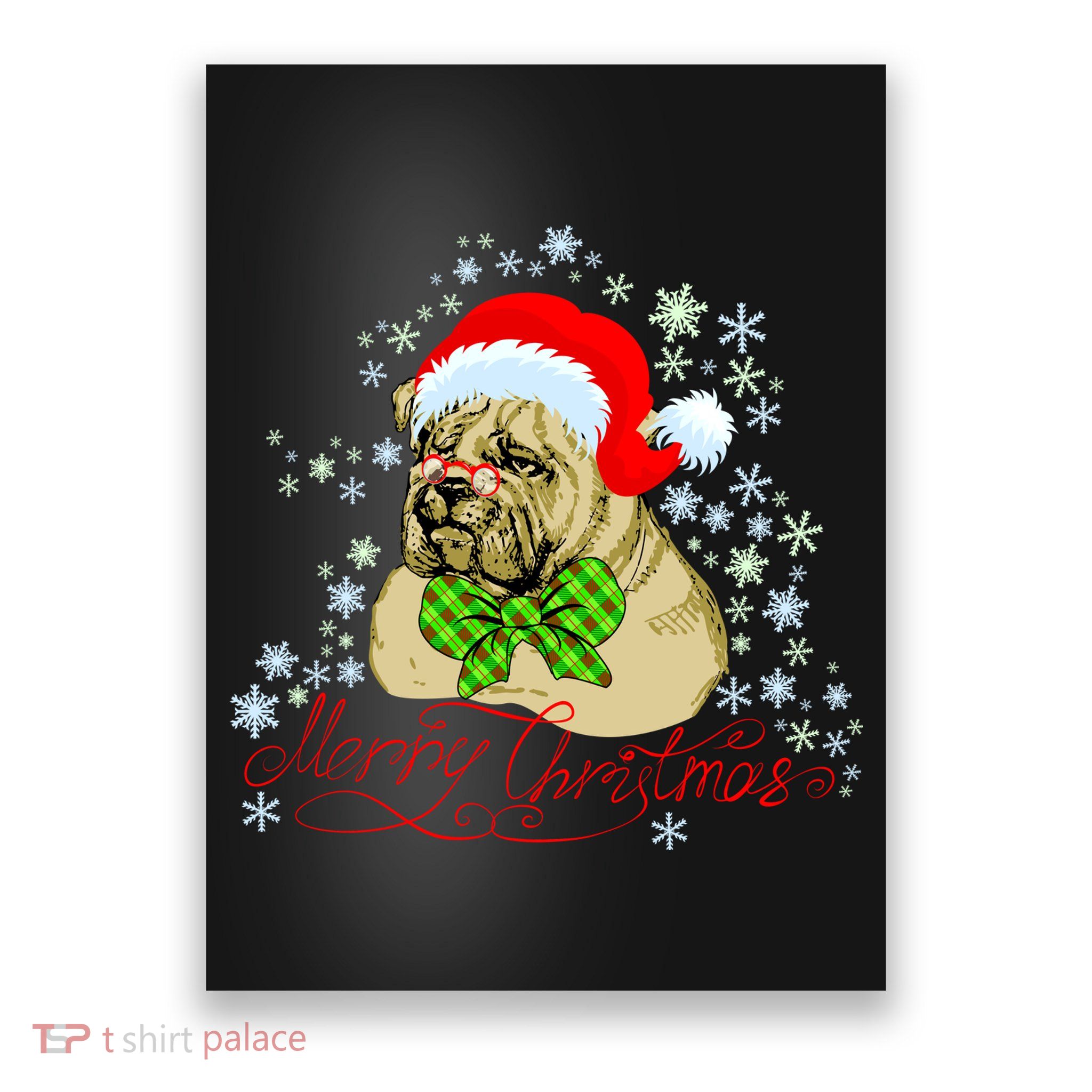 Merry Christmas Santa Pug Poster