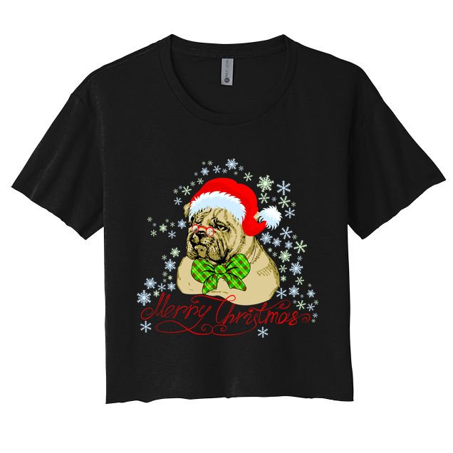 Merry Christmas Santa Pug Crop Top