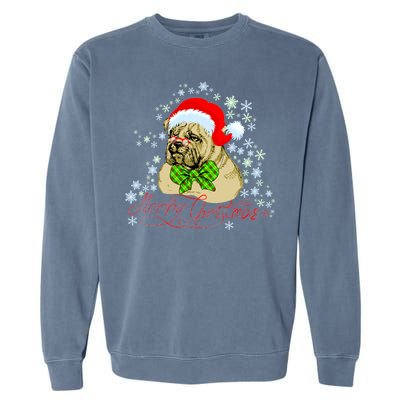 Merry Christmas Santa Pug Garment-Dyed Sweatshirt