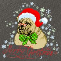 Merry Christmas Santa Pug Cotton Canvas Backpack
