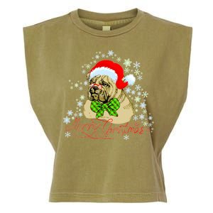 Merry Christmas Santa Pug Garment-Dyed Women's Muscle Tee