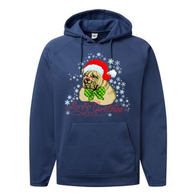 Merry Christmas Santa Pug Performance Fleece Hoodie