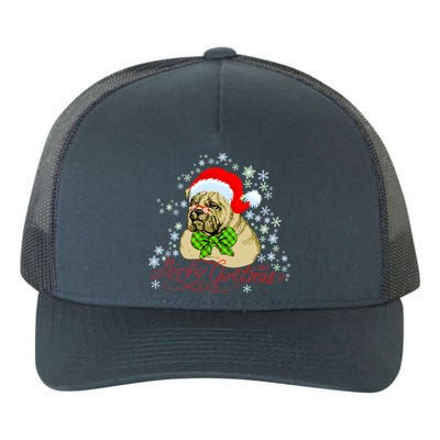 Merry Christmas Santa Pug Yupoong Adult 5-Panel Trucker Hat