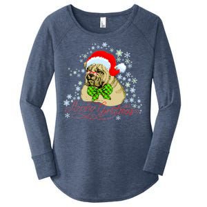 Merry Christmas Santa Pug Women's Perfect Tri Tunic Long Sleeve Shirt