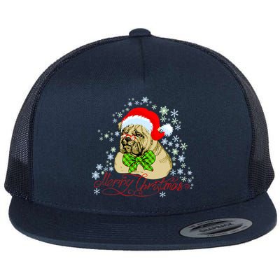 Merry Christmas Santa Pug Flat Bill Trucker Hat