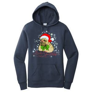 Merry Christmas Santa Pug Women's Pullover Hoodie