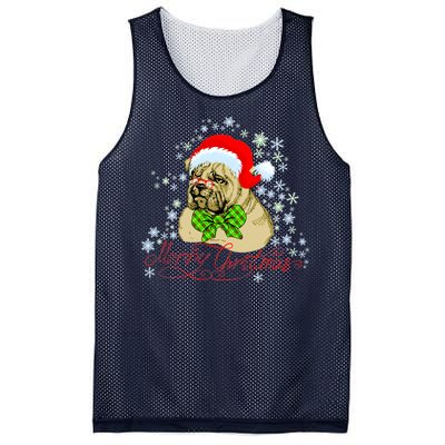 Merry Christmas Santa Pug Mesh Reversible Basketball Jersey Tank