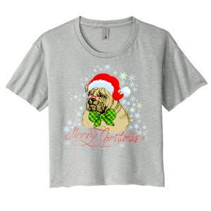 Merry Christmas Santa Pug Women's Crop Top Tee