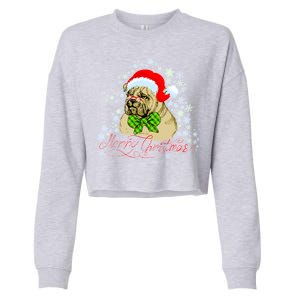 Merry Christmas Santa Pug Cropped Pullover Crew