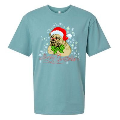 Merry Christmas Santa Pug Sueded Cloud Jersey T-Shirt