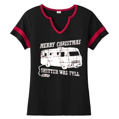 Merry Christmas Shitter Was Full Ladies Halftime Notch Neck Tee