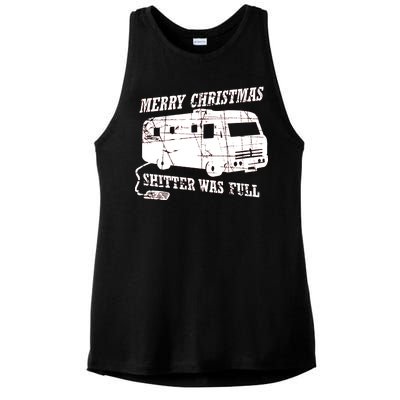 Merry Christmas Shitter Was Full Ladies PosiCharge Tri-Blend Wicking Tank