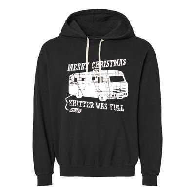 Merry Christmas Shitter Was Full Garment-Dyed Fleece Hoodie