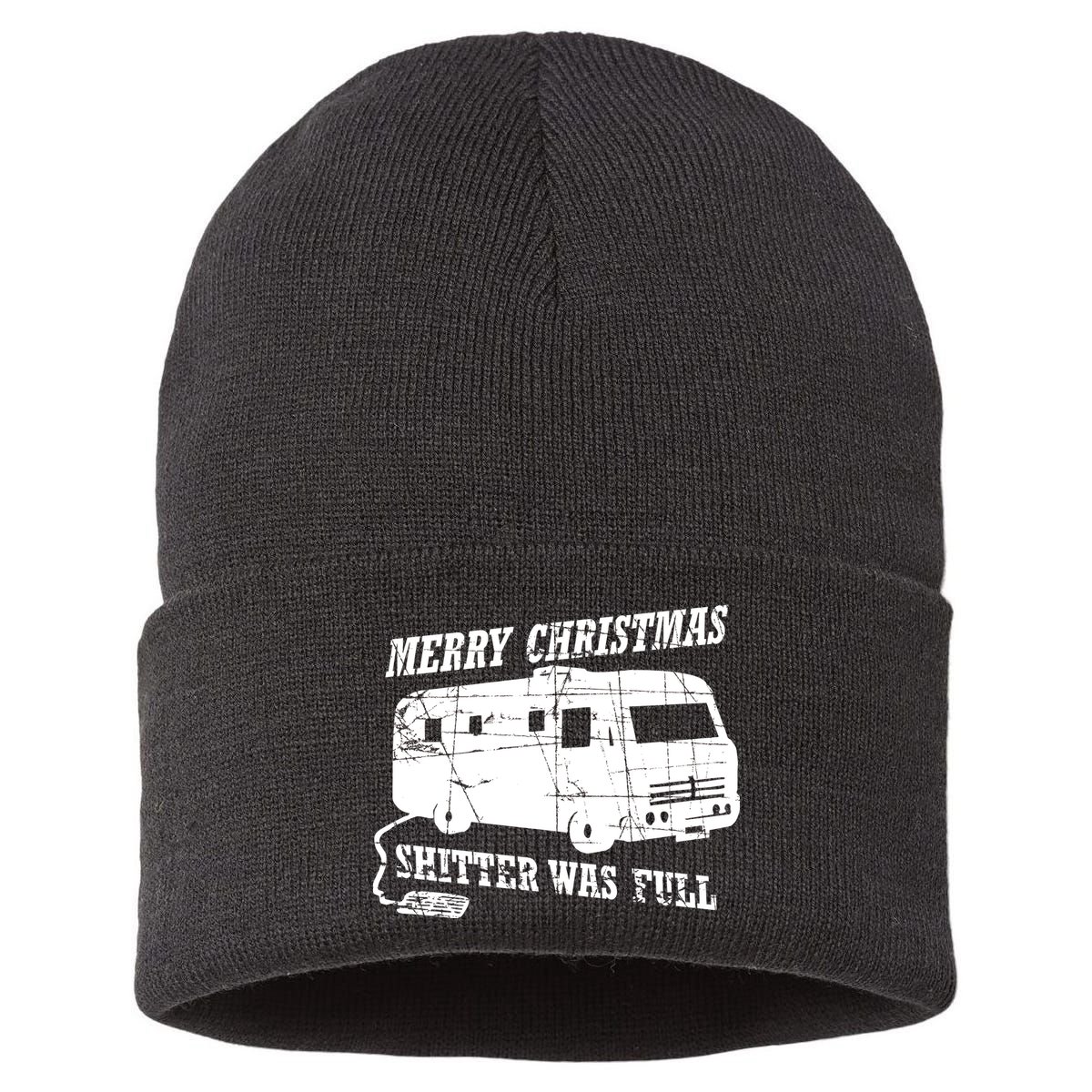 Merry Christmas Shitter Was Full Sustainable Knit Beanie