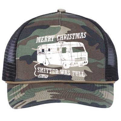 Merry Christmas Shitter Was Full Retro Rope Trucker Hat Cap