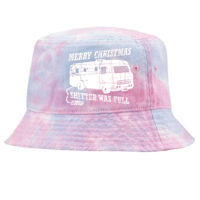 Merry Christmas Shitter Was Full Tie-Dyed Bucket Hat