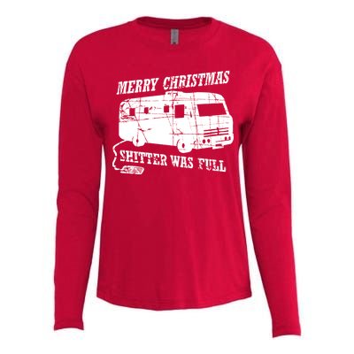 Merry Christmas Shitter Was Full Womens Cotton Relaxed Long Sleeve T-Shirt