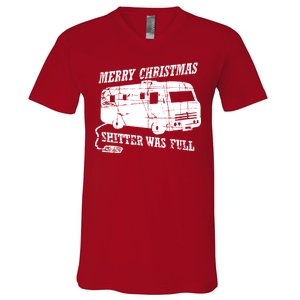 Merry Christmas Shitter Was Full V-Neck T-Shirt