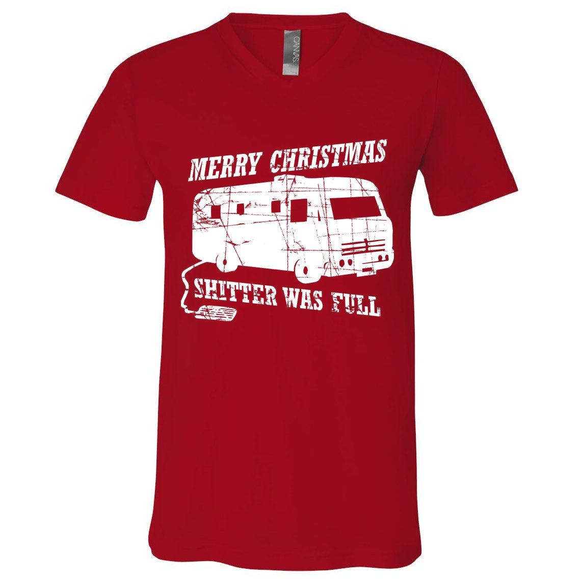 Merry Christmas Shitter Was Full V-Neck T-Shirt