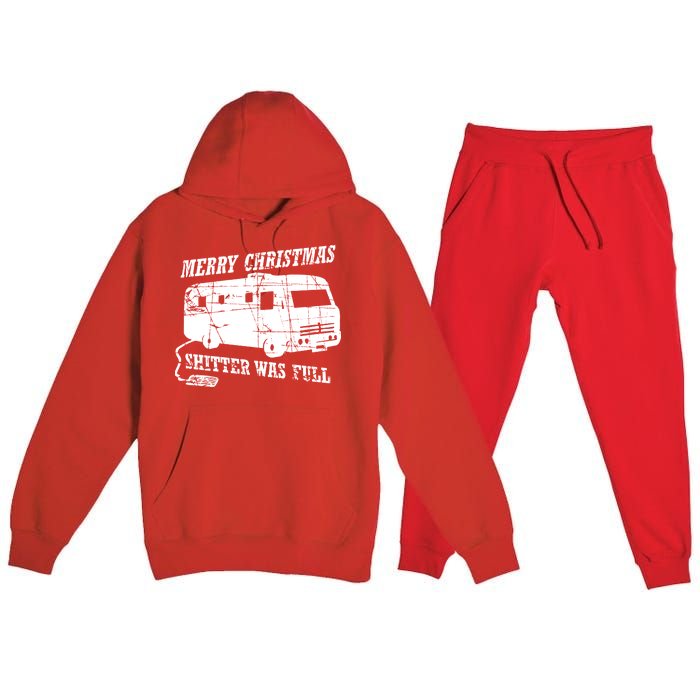 Merry Christmas Shitter Was Full Premium Hooded Sweatsuit Set