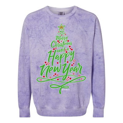 Merry Christmas Tree Colorblast Crewneck Sweatshirt