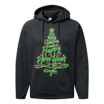 Merry Christmas Tree Performance Fleece Hoodie