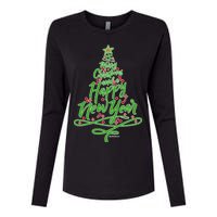 Merry Christmas Tree Womens Cotton Relaxed Long Sleeve T-Shirt