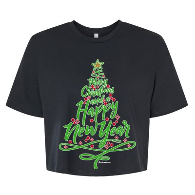 Merry Christmas Tree Bella+Canvas Jersey Crop Tee