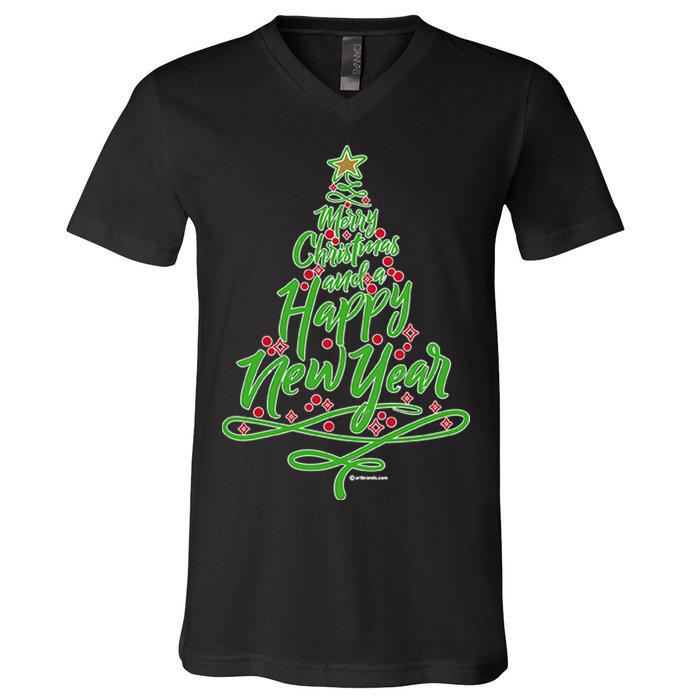 Merry Christmas Tree V-Neck T-Shirt