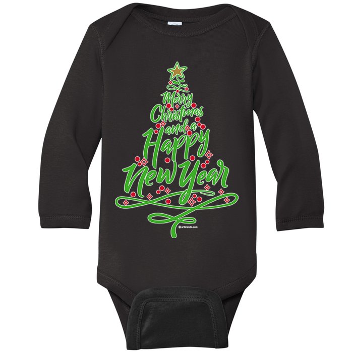 Merry Christmas Tree Baby Long Sleeve Bodysuit