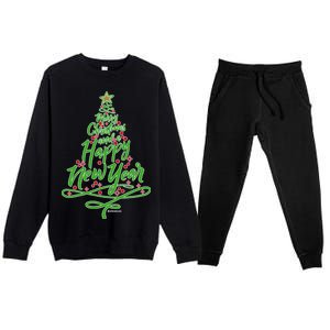 Merry Christmas Tree Premium Crewneck Sweatsuit Set